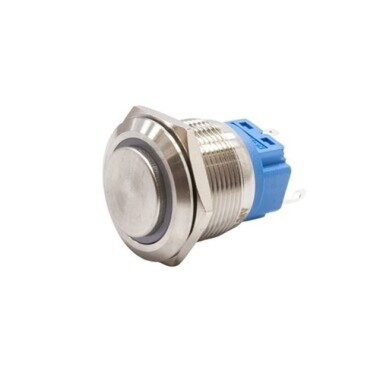 22B-G1Z-E 22mm Extended Key Illuminated Metal Button - White - 1