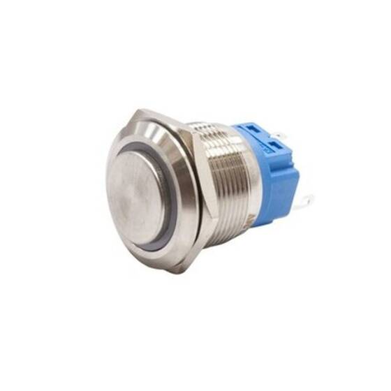 22B-G1Z-E 22mm Extended Key Illuminated Metal Button - White - 1