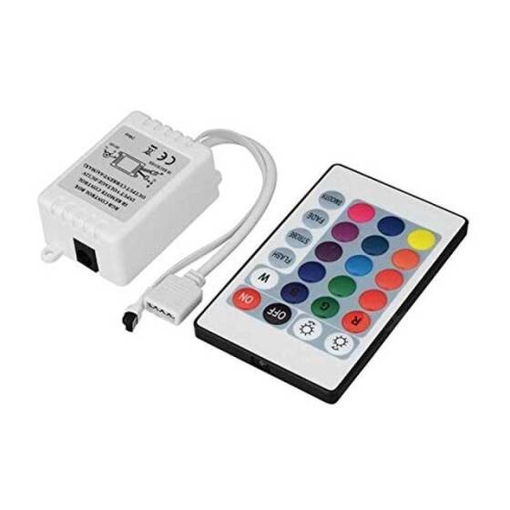 24 Key RGB LED Strip Control for 12V 5050 RGB LED Strip Standart Quality With Battery - 2