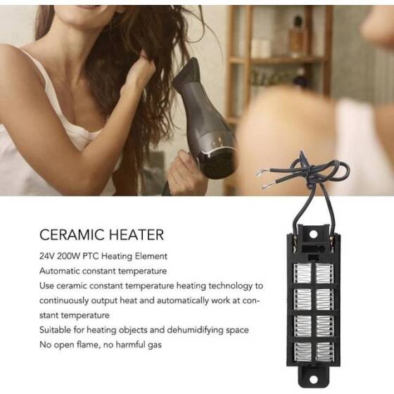 24V 200W Conductive Type Automatic Thermostat PTC Ceramic Air Heater 95x31x25mm - 4