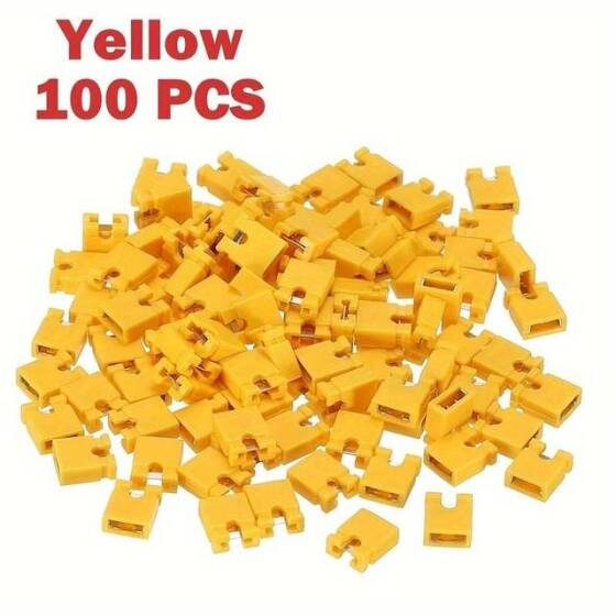 2.54mm Standard Circuit Board Computer Jumper Cap Shunts Short Circuit Cap Yellow - 1
