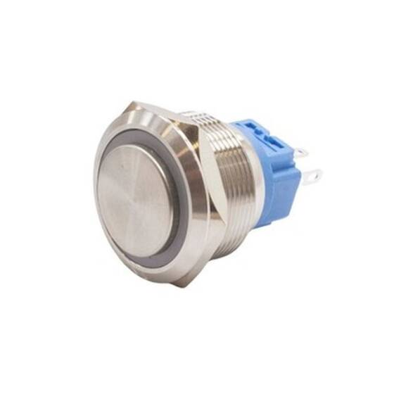 25B-G1-E 25mm Protruding Spring Illuminated Metal Button - White - 1