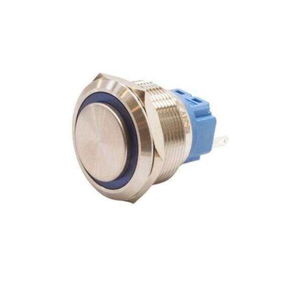 25B-G1Z-E 25mm Extended Key Illuminated Metal Button - Blue - 1