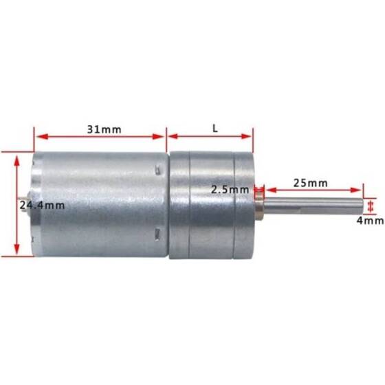 25GA-370 12V 620RPM DC Reducer Gear Motor - 5