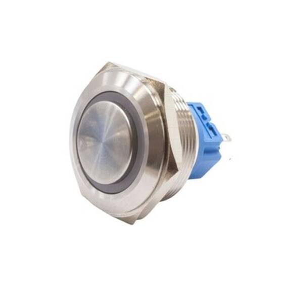 28B-G1Z-E 28mm Extended Key Illuminated Metal Button - White - 1