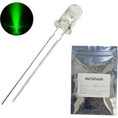 28mm Leg 5mm LED Water Clear Red+Yellow CA Use 2V 20mA - 1