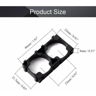 2x 21700 Battery Holder With 21.2mm Bore Diameter - 3