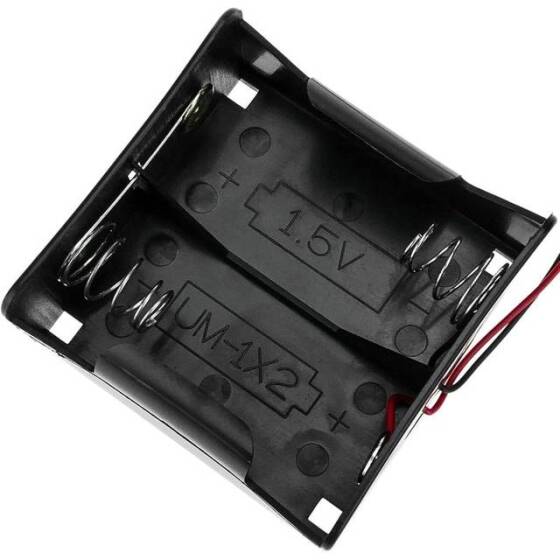 2x LR20 Battery Holder Box With Cover With Switch And DC - 2
