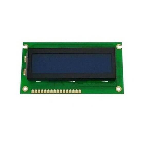 2x16 Character LCD Display Lower Left Blue - PCM1602B-NS(W)-BBW - 1