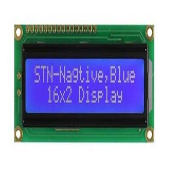 2x16 Character LCD Display Top Left Blue - PCM1602K-NS(W)-BBW-C-01 - 1