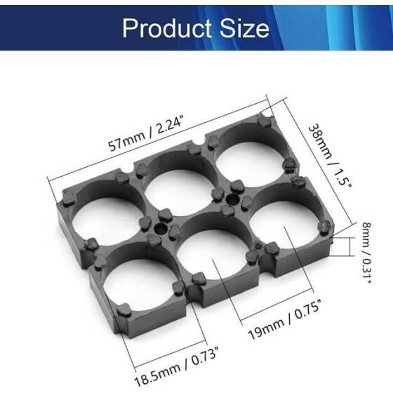 2x3 18650 Battery Holder With 18.5mm Bore Diameter - 3