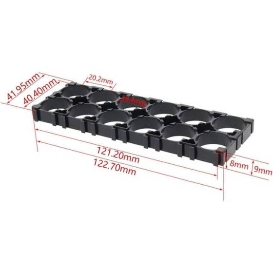 2x6 18650 Battery Holder With 18.5mm Bore Diameter - 3
