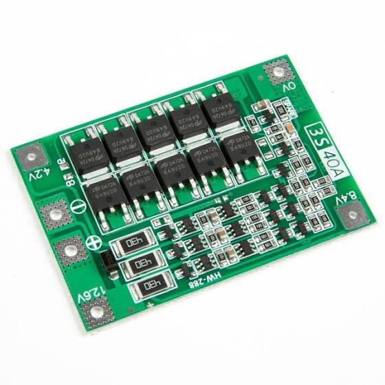 3 Series 40A 18650 Lithium Battery Protection Board 11.1V 12.6V with Balance for Drill Motor Lipo Cell Module - 1