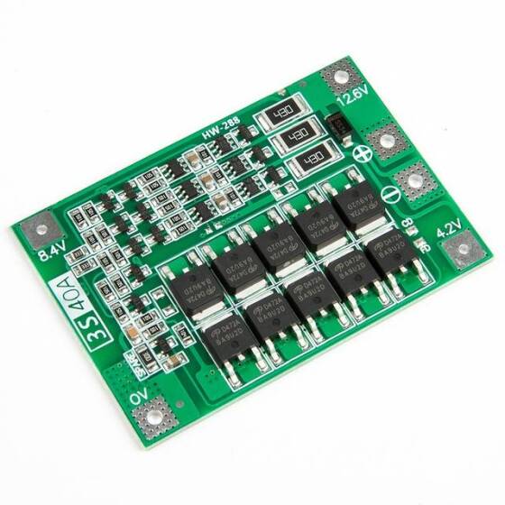 3 Series 40A 18650 Lithium Battery Protection Board 11.1V 12.6V with Balance for Drill Motor Lipo Cell Module - 2