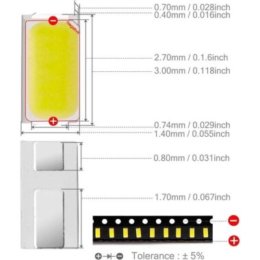 3014 0.2W SMD LED Cold White - 3