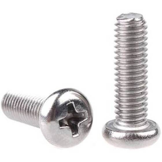 304 Stainless Steel Cross Recessed Pan Head Screw M4 10mm - 1
