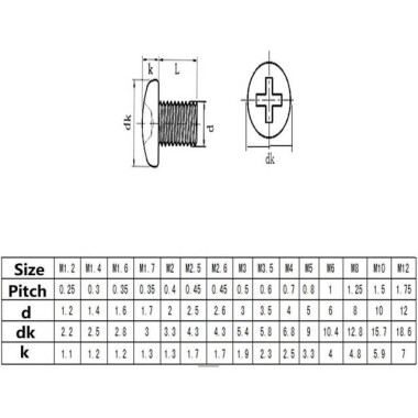 304 Stainless Steel Cross Recessed Pan Head Screw M4 10mm - 4