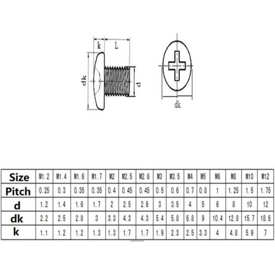 304 Stainless Steel Cross Recessed Pan Head Screw M4 10mm - 4