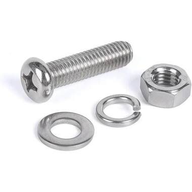 304 Stainless Steel Cross Recessed Pan Head Screw M4 12mm - 2