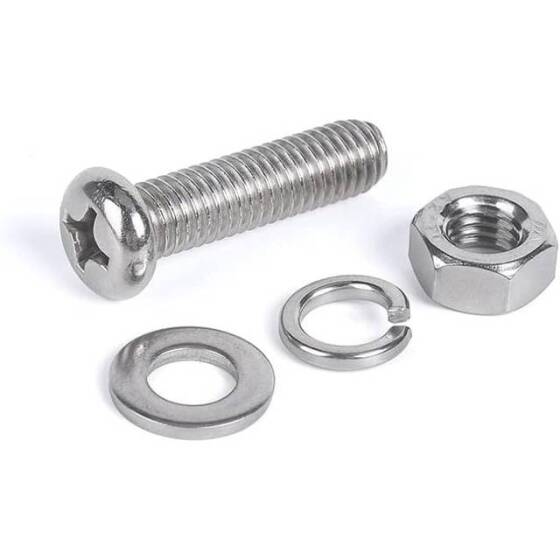 304 Stainless Steel Cross Recessed Pan Head Screw M4 12mm - 2