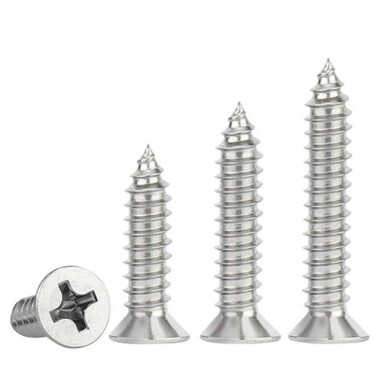 304 Stainless Steel Cross Recessed Countersunk Head Tapping Screws M1-0x5 - 1