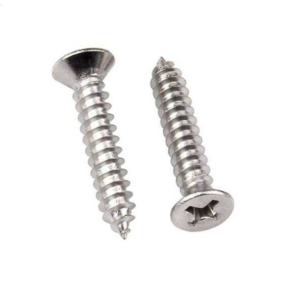 304 Stainless Steel Cross Recessed Countersunk Head Tapping Screws M1-4x5 - 1