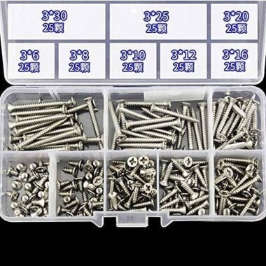 304 Stainless Steel Cross Recessed Countersunk Head Tapping Screws M3x16 - 4