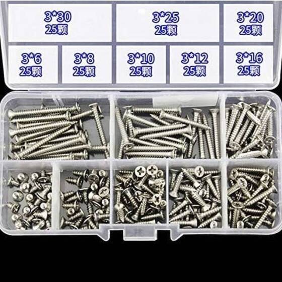 304 Stainless Steel Cross Recessed Countersunk Head Tapping Screws M3x16 - 4