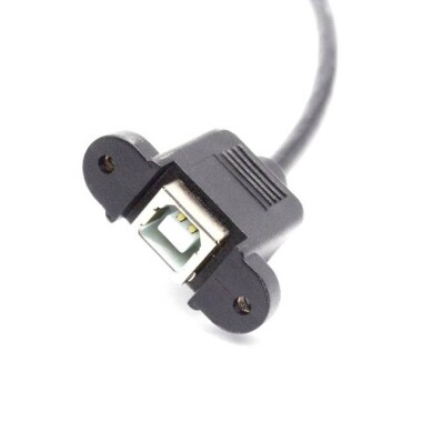 30cm USB 2.0 B Female Socket Printer To B Male Plug Panel Mount Extension Cable - 3