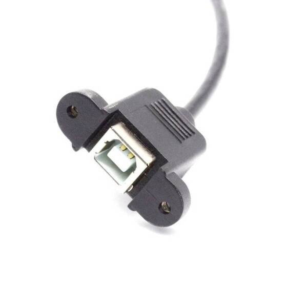 30cm USB 2.0 B Female Socket Printer To B Male Plug Panel Mount Extension Cable - 3