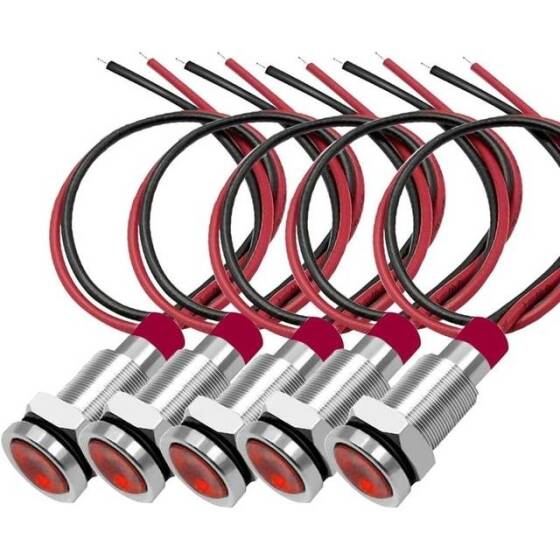 3V 10mm Green LED Indicator Light With 20cm Cable - 1