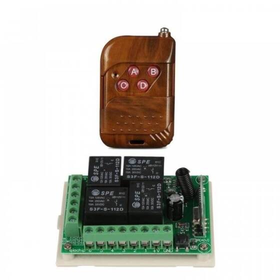 433MHz 24V 4 Channel Relay Module Wireless Remote Control Switch - Without Battery - 1