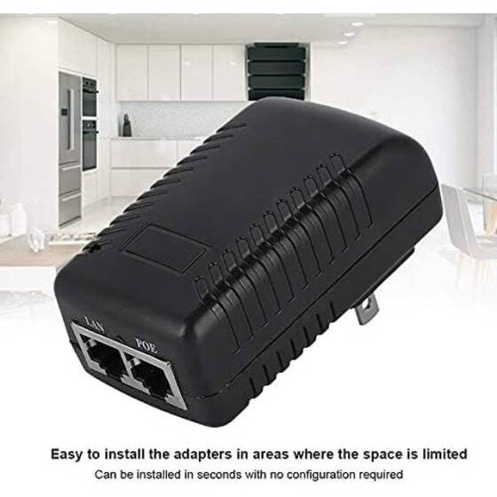 48V 0.5A Gigabit PoE Injector US Plug - 2