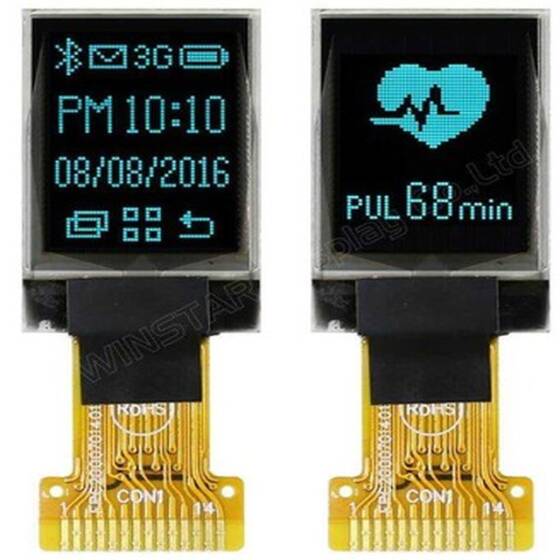 48x64 Blue OLED LCD Display - Pins Soldered to PCB - WEO004864ASPP3N00000 - 1
