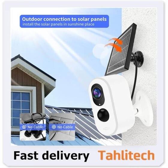 4G Solar Wireless WIFI Surveillance Camera 4G EU Version 4 Batteries - With Battery - 3
