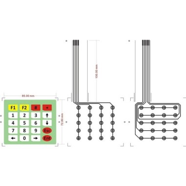 4x5 20 Key Matrix Membrane Switch Keypad Keyboard - 3