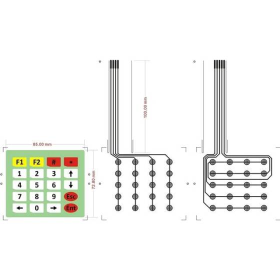 4x5 20 Key Matrix Membrane Switch Keypad Keyboard - 3
