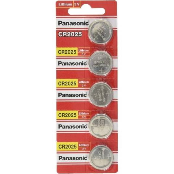 5PCS PANASONIC CR2025 3V Button Lithium Battery - 1