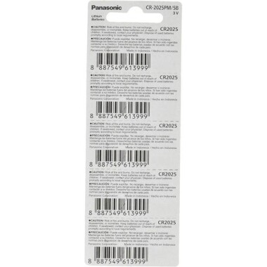 5PCS PANASONIC CR2025 3V Button Lithium Battery - 2