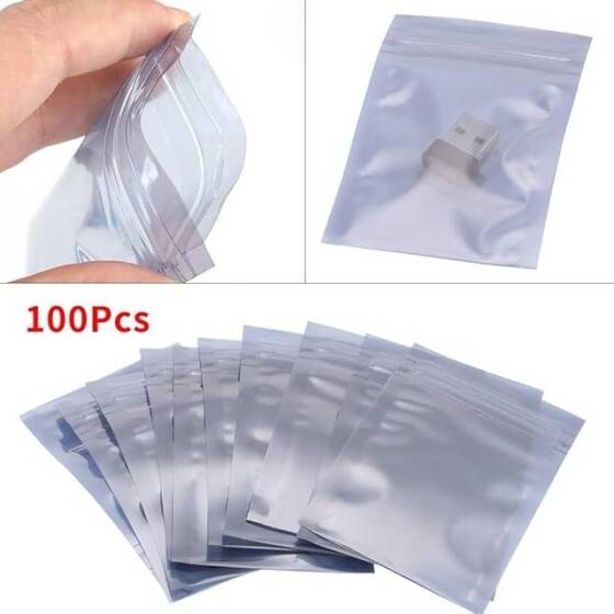 6x9cm ESD Zipper Lock Anti-Static Bag (100pcs/bag) - 5