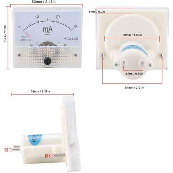 85C1-A DC Pointer Ammeter Measuring Range:DC0-20A - 2