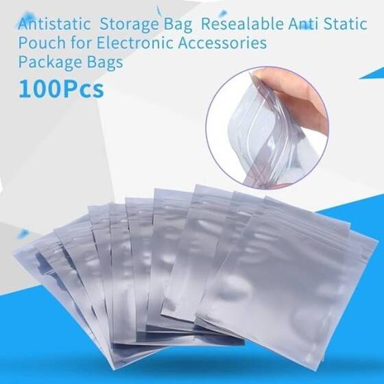 8x12cm ESD Zipper Lock Anti-Static Bag (100pcs/bag) - 2