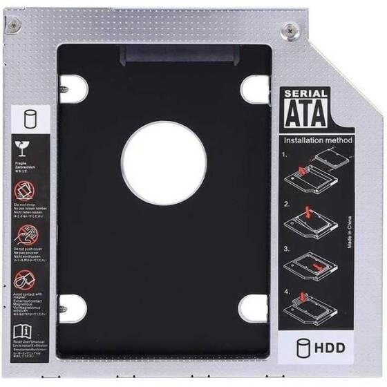 9.0mm All Aluminum Universal SATA 3.0 LED 2nd HDD Caddy - 1