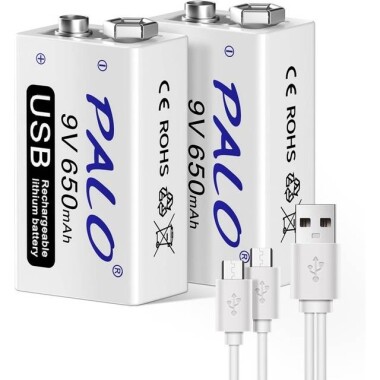 9V 650MAH Usb Rechargeable Lithium Battery Without Usb Cable - 1