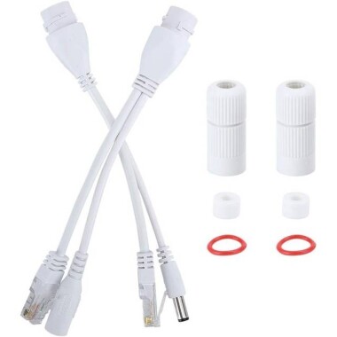 Black 12V NonstAndard POE Waterproof Splitter Adapter Cable DC Male Plug - 1