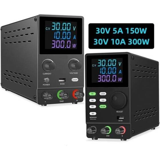 Black SPPS-B305D 30V5A Color Screen Coding Double Knob DC Regulated Power Supply With Cable 220V EU Plug - 2