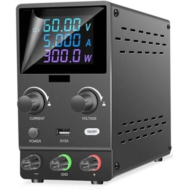Black SPPS-B605D 60V5A Color Screen Coding Double Knob DC Regulated Power Supply With Cable 110V US Plug - 1