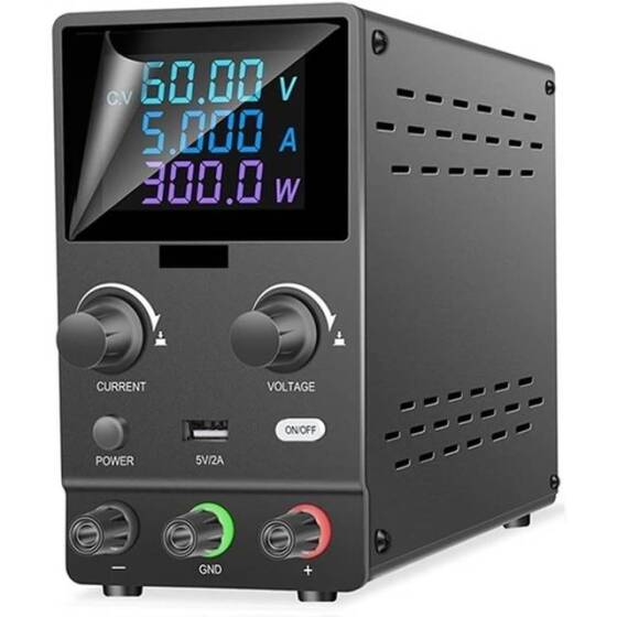 Black SPPS-B605D 60V5A Color Screen Coding Double Knob DC Regulated Power Supply With Cable 110V US Plug - 1