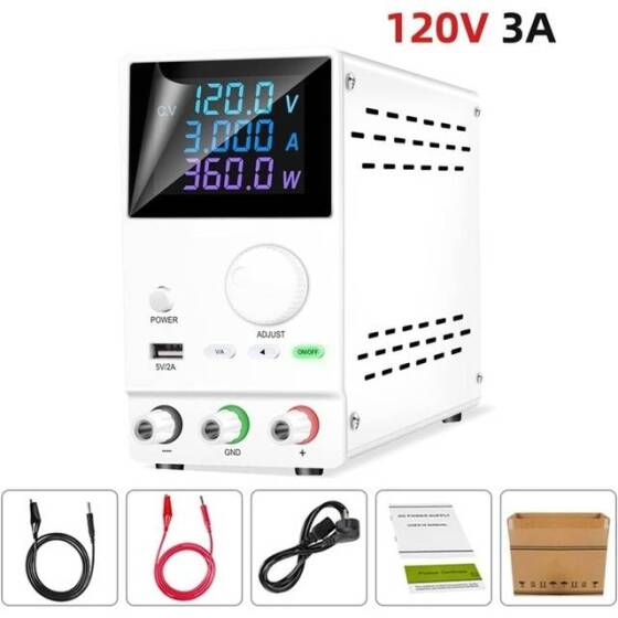 Black SPPS1203D 120V3A Color Screen Storage DC Regulated Power Supply With Cable 220V EU Plug - 2