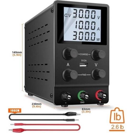 Black SPPS3010D 30V10A Color Screen Storage DC Regulated Power Supply With Cable 220V EU Plug - 4
